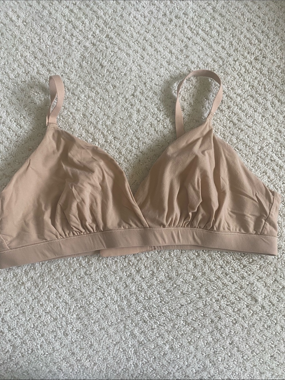 Skims Nude Wireless Triangle Bralette - Comfortable Everyday Support, size large